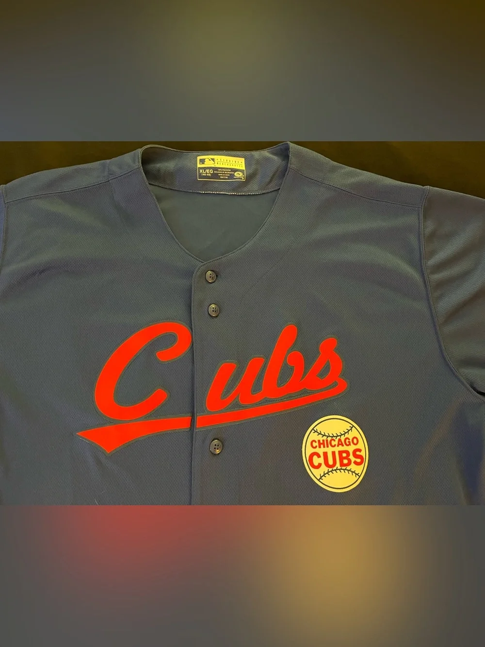 Vintage 90s Chicago Cubs Baseball Jersey True Fan 1995 REQ 170278 Blue Men's